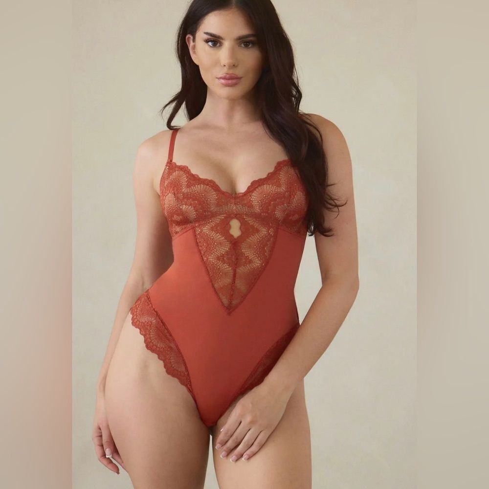 Pinsy Sculpting Lace Shapewear‎ Bodysuit Sz 2X